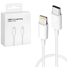 Кабель USB Type C на Lightning 8 pin, 20W, длина 1 метр, цвет белый Кабель USB Type C на Lightning 8 pin, 20W, длина 1 метр, цвет белый