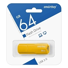 Флешка USB 2.0 64GB SMARTBUY CLUE, цвет желтый