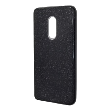 Чехол накладка Shine для XIAOMI Redmi Note 4X, силикон, блестки, цвет черный