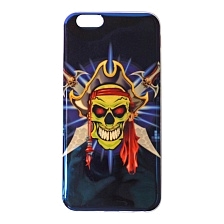 Чехол накладка для APPLE iPhone 6, 6S, силикон, рисунок Пират.