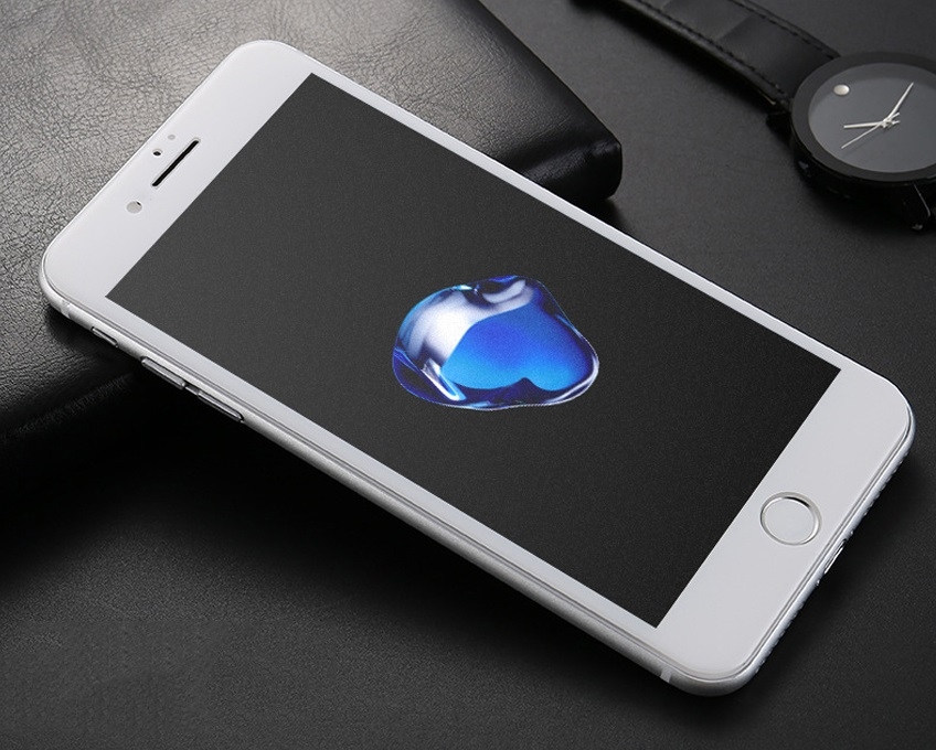 Защитное стекло MONARCH (PREMIUM) 3D МАТОВОЕ стекло для iPhone 7 Plus / 8 Plus (5.5") цвет белый.