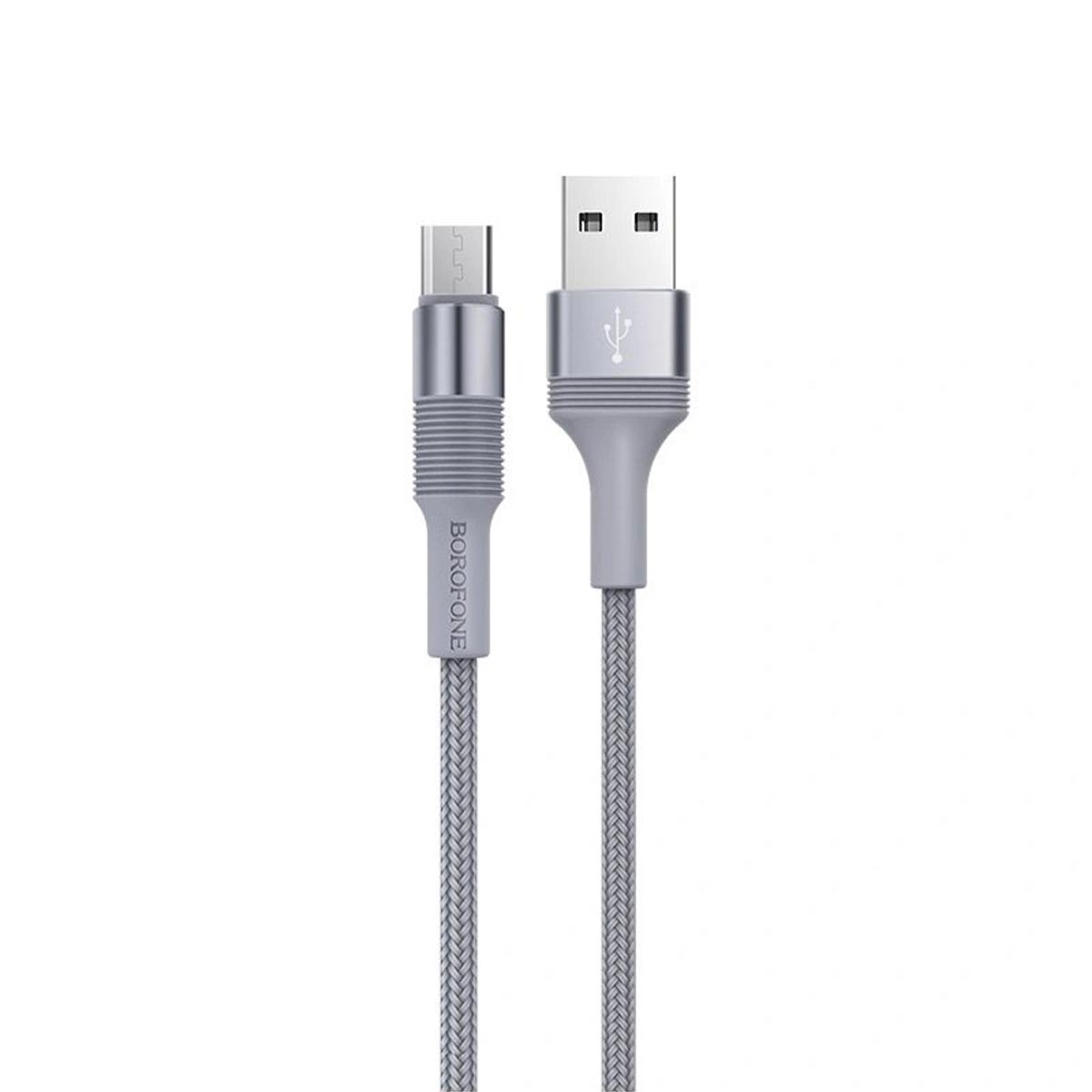 Кабель BOROFONE BX21 Outstanding Micro USB, 2.4A, длина 1 метр, силикон, нейлоновое армирование, цвет серый