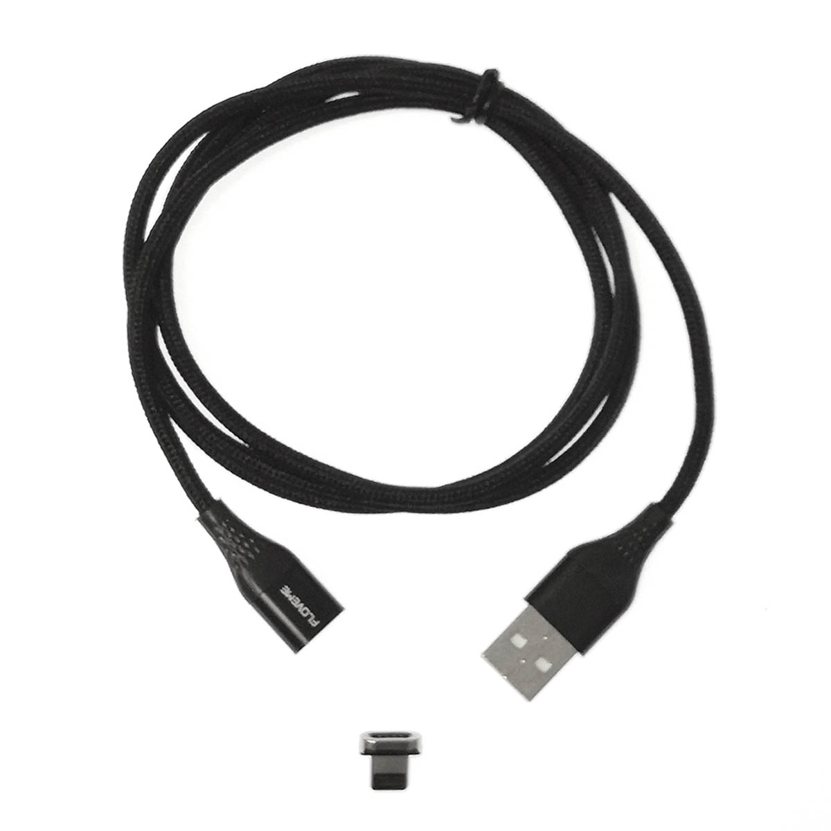 Магнитный зарядный кабель FLOVEME Lightning 8 pin, 2A, длина 1 метр, цвет черный