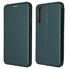 Чехол книжка STYLISH для HUAWEI Honor 20, экокожа, визитница, цвет темно зеленый