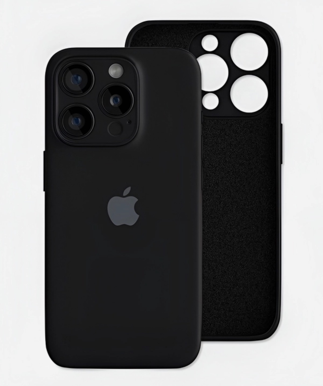 Чехол-накладка Silicone Case для Apple iPhone 17 Pro, L-ogo, защита камеры, бархатная подложка, цвет черный