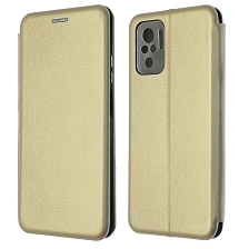 Чехол книжка STYLISH для XIAOMI Redmi Note 10, Redmi Note 10S, POCO M5s, экокожа, визитница, цвет золотистый