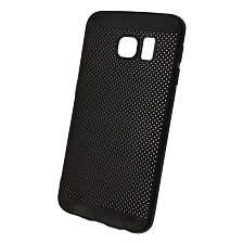 Чехол накладка для SAMSUNG Galaxy S6 Edge (SM-G925), силикон, матовый, цвет черный.