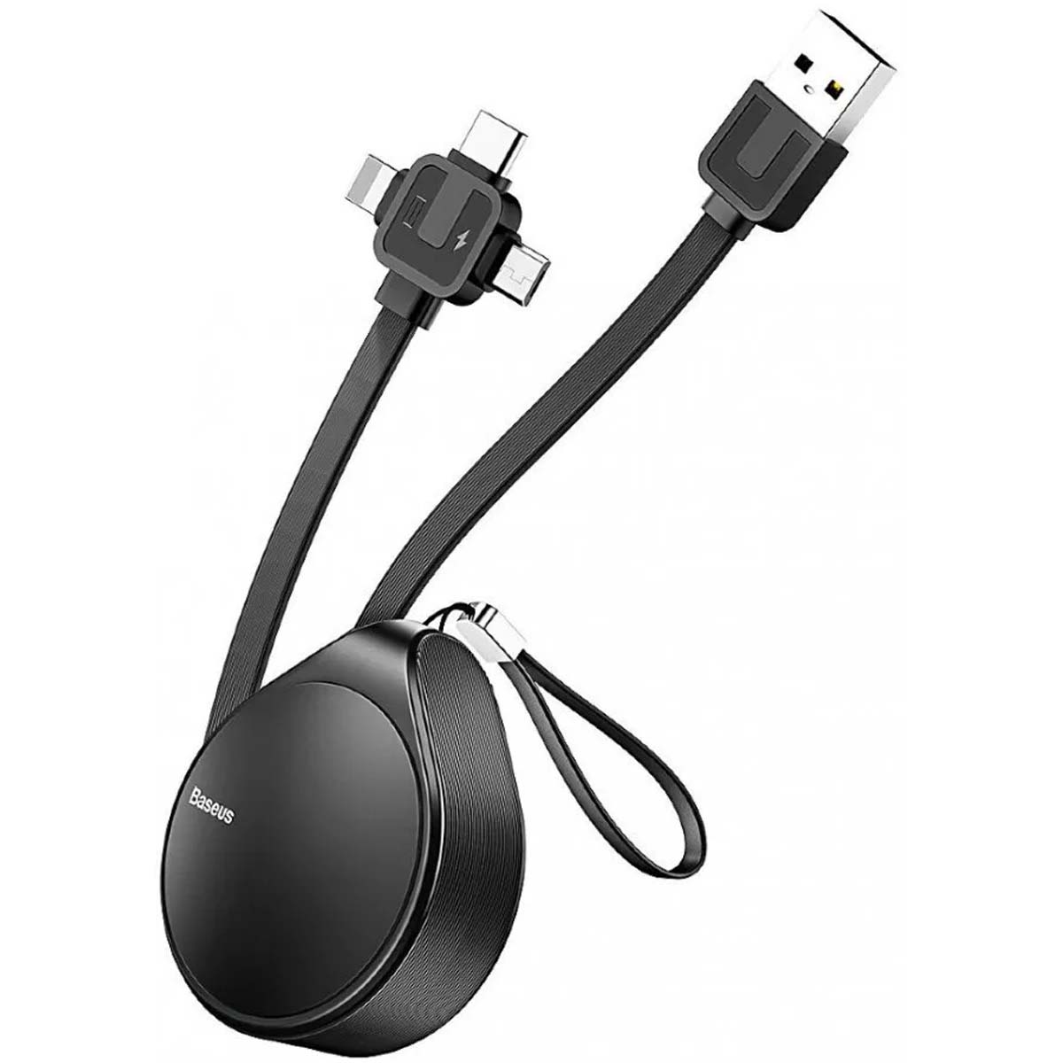 Кабель BASEUS Waterdrop 3 in 1 scaling USB на USB Type C, Micro USB, APPLE Lightning 8 pin, 1.5А, длина 1.5 метра, цвет черный (-30%)