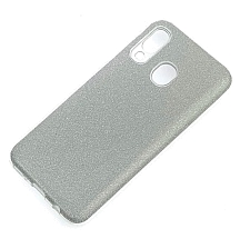 Чехол накладка Shine для SAMSUNG Galaxy A70 (SM-A705), A70s (SM-A707), силикон, блестки, цвет серебристый.