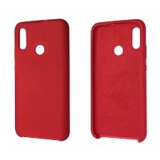 Чехол накладка Silicon Cover для HUAWEI P Smart, Honor 10 Lite 2019, силикон, бархат, цвет красная роза.