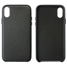 Чехол накладка Leather Case для APPLE iPhone XR, силикон, бархат, экокожа, цвет черный Чехол накладка Leather Case для APPLE iPhone XR, силикон, бархат, экокожа, цвет черный