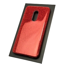 Чехол накладка Shine для XIAOMI Redmi Note 4X, силикон, блестки, цвет красный
