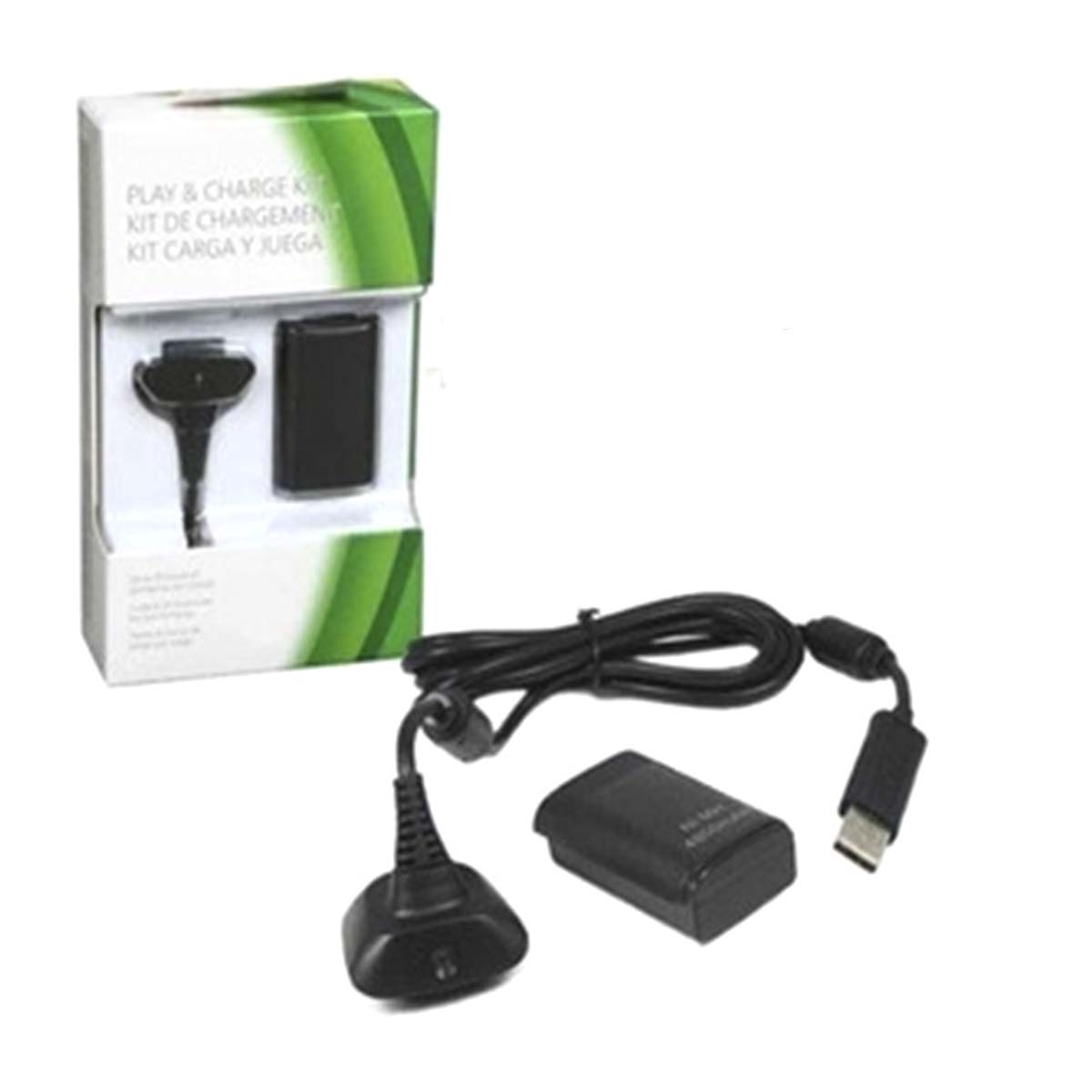 АКБ 360 Play & Charge Kit для джостика Xbox 360 с кабелем зарядки, цвет черный