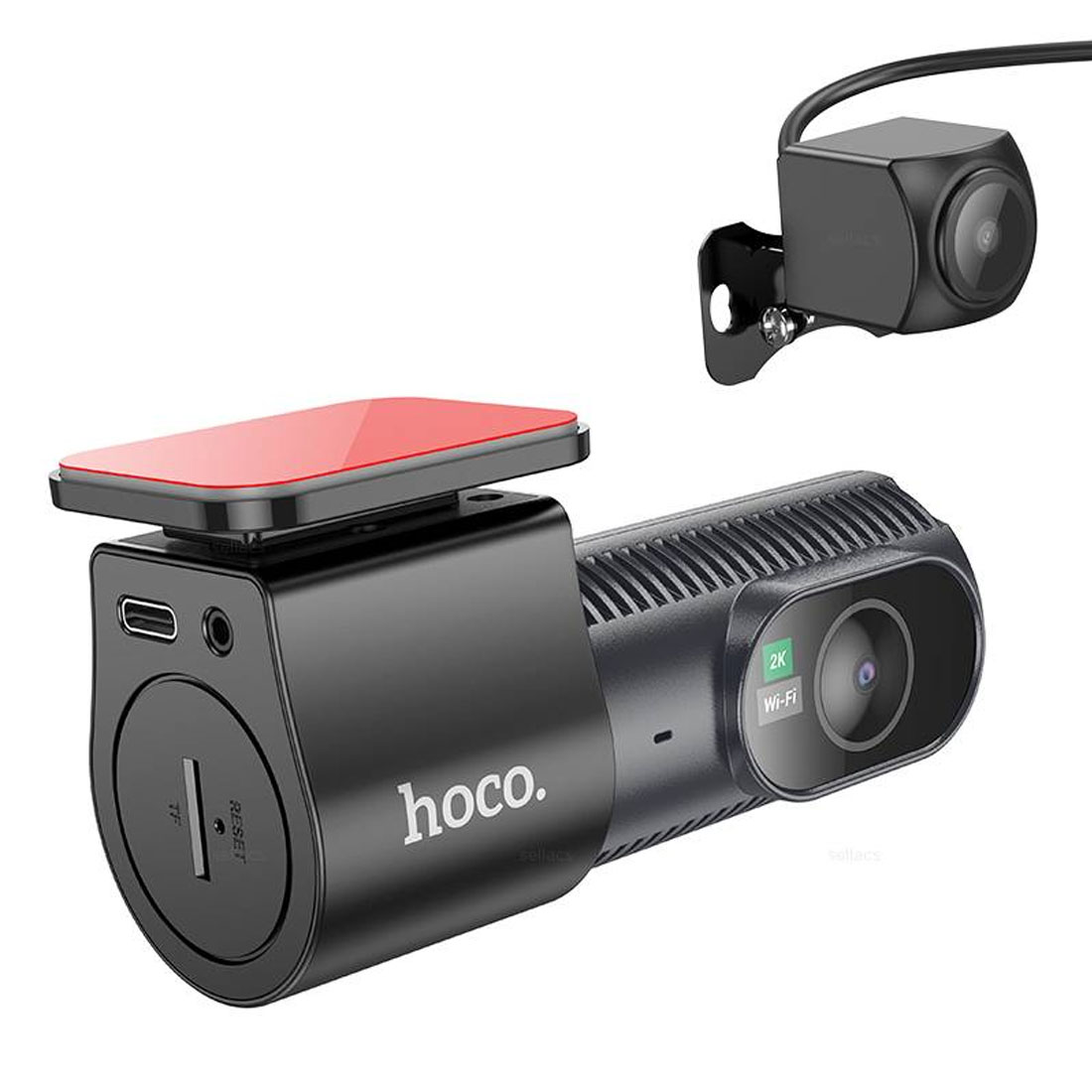 Автомобильный видеорегистратор HOCO DV8, 2560P, 720P, WI-FI, две камеры, цвет черный