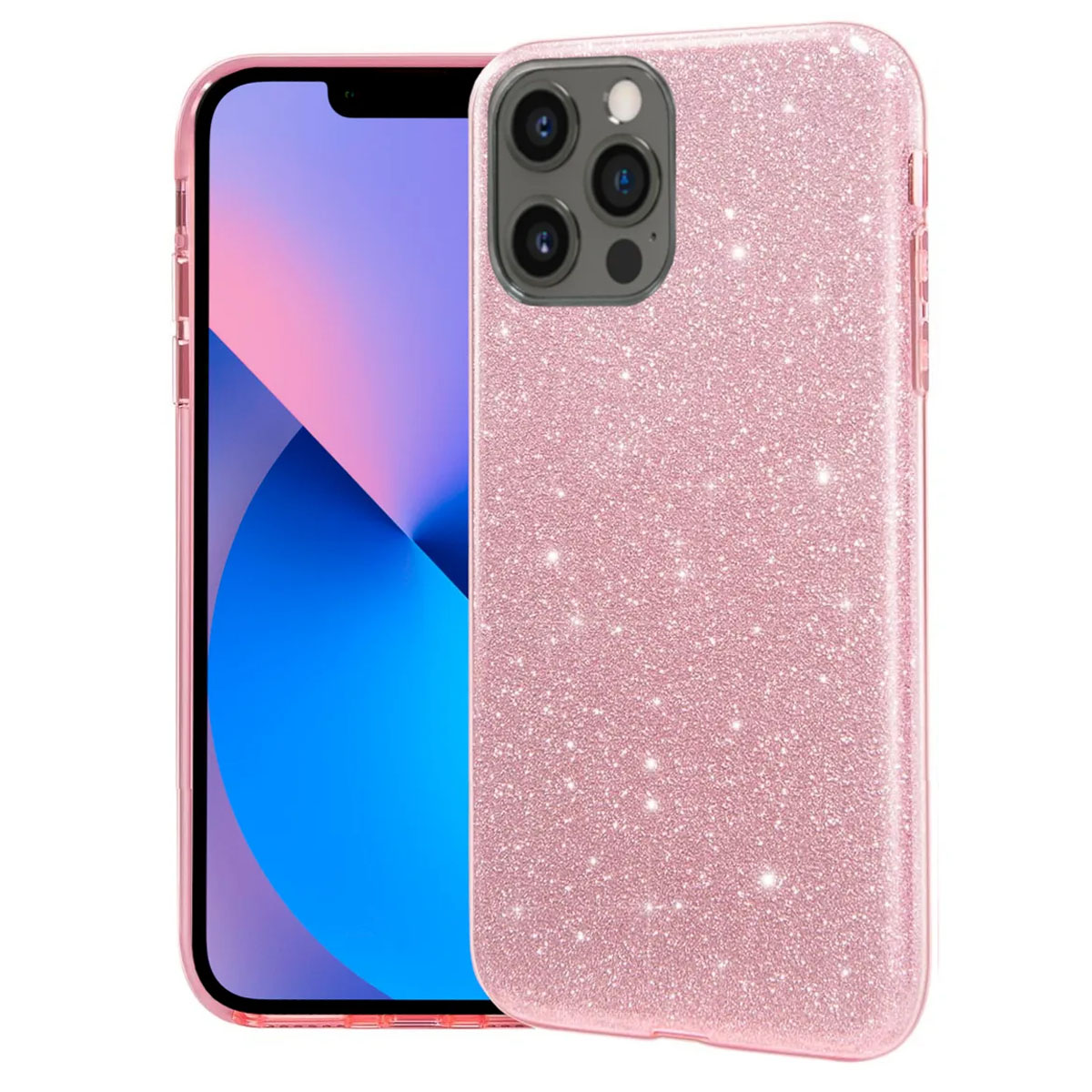 Чехол накладка Shine для APPLE iPhone 12 Pro MAX, силикон, блестки, цвет сиреневый