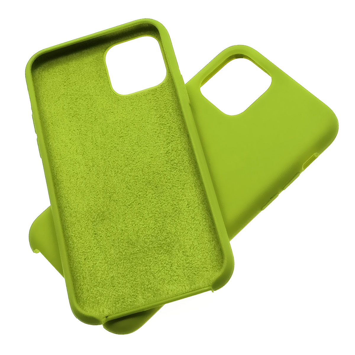 Чехол накладка Silicon Case для APPLE iPhone 11 Pro MAX 2019, силикон, бархат, цвет зеленый.