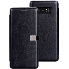LENUO чехол-книжка с магнитом SAMSUNG Galaxy Note 8 (SM-N950), силикон-кожа, с визитницей, цвет чёрный.