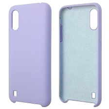Чехол накладка Silicon Cover для SAMSUNG Galaxy A01 (SM-A015), силикон, бархат, цвет сиреневый | РЕТРО 6