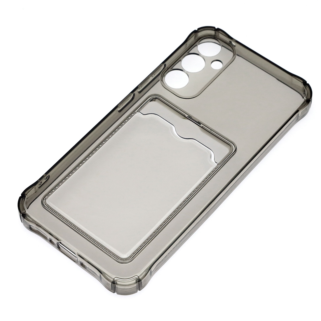 Чехол накладка CARD CASE для SAMSUNG Galaxy A34 5G, силикон, защита камеры, отдел для карт, цвет прозрачно черный Чехол накладка CARD CASE для SAMSUNG Galaxy A34 5G, силикон, защита камеры, отдел для карт, цвет прозрачно черный