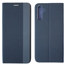 Чехол книжка MESH для SAMSUNG Galaxy A14 4G, текстиль, силикон, бархат, визитница, цвет темно синий Чехол книжка MESH для SAMSUNG Galaxy A14 4G, текстиль, силикон, бархат, визитница, цвет темно синий