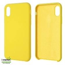 Чехол накладка Silicon Case для APPLE iPhone X, iPhone XS, силикон, бархат, цвет оранжево желтый