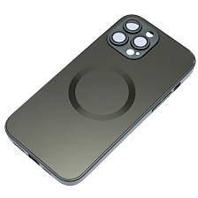Чехол накладка с поддержкой MagSafe для APPLE iPhone 13 Pro Max (6.7"), защита камеры, силикон, пластик, цвет темно серый Чехол накладка с поддержкой MagSafe для APPLE iPhone 13 Pro Max (6.7"), защита камеры, силикон, пластик, цвет темно серый