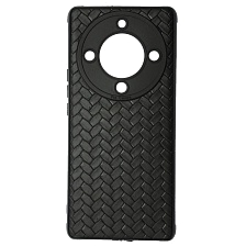 Чехол накладка для Honor X40 5G, защита камеры, силикон, плетение, цвет черный Чехол накладка для Honor X40 5G, защита камеры, силикон, плетение, цвет черный