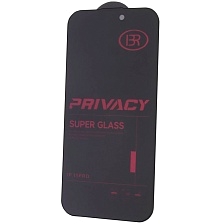 Защитное стекло Антишпион BRAUFFEN для APPLE iPhone 15 Pro (6.1"), цвет окантовки черный