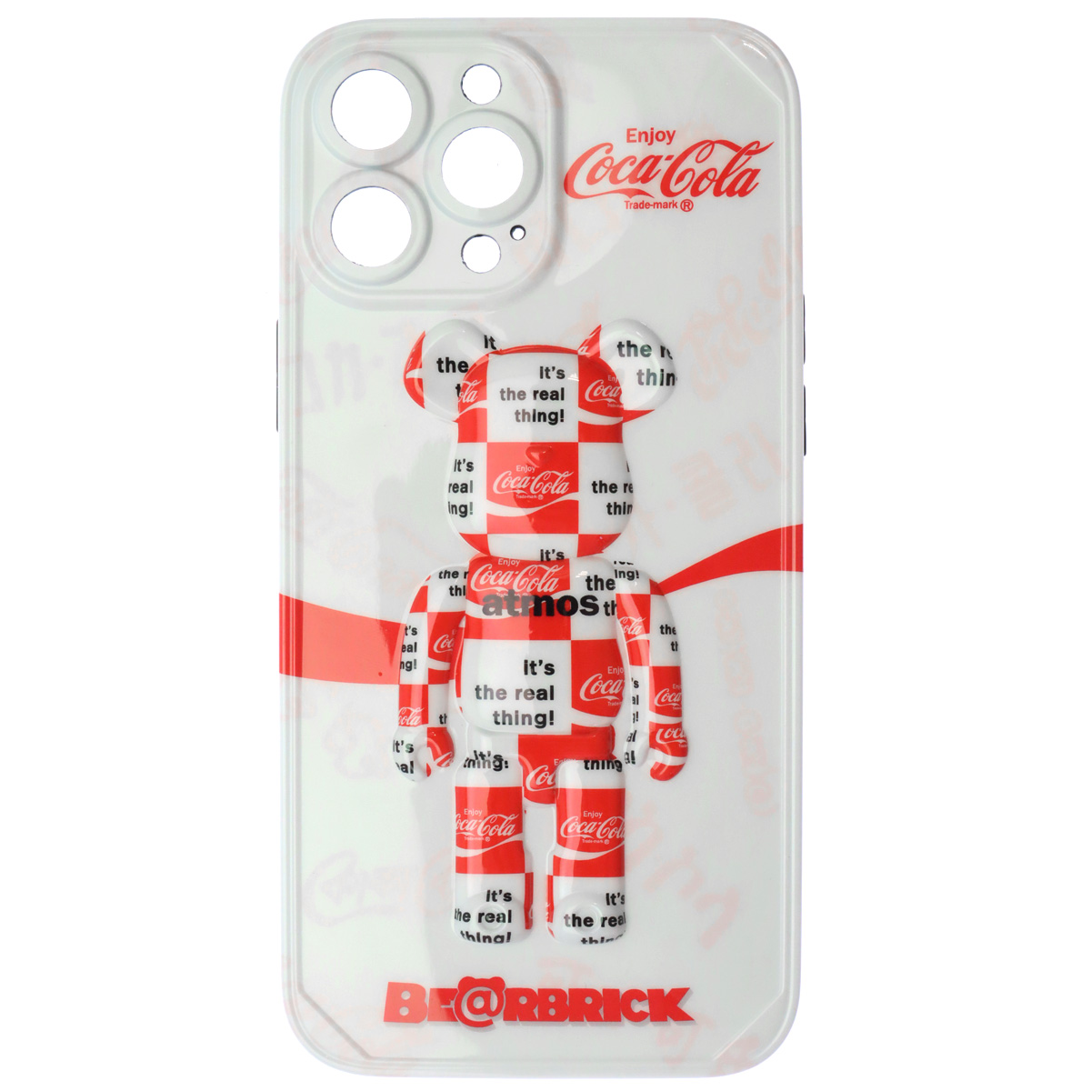 Чехол накладка для APPLE iPhone 13 Pro Max, защита камеры, силикон, 3D рисунок белый Bearbrick