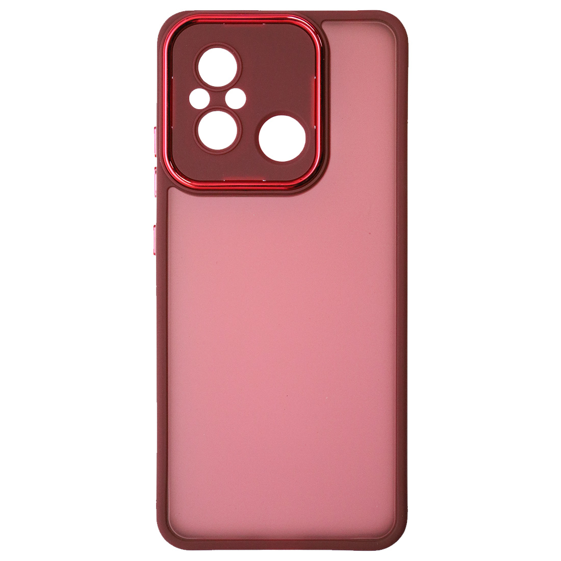 Чехол накладка KING для XIAOMI Redmi 12C, XIAOMI POCO C55, силикон, пластик, защита камеры, цвет окантовки бордовый Чехол накладка KING для XIAOMI Redmi 12C, XIAOMI POCO C55, силикон, пластик, защита камеры, цвет окантовки бордовый
