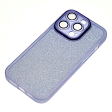 Чехол накладка Shine для APPLE iPhone 14 Pro, силикон, блестки, защита камеры, цвет синий