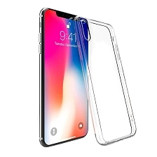 Чехол накладка TPU CASE для APPLE iPhone X, iPhone XS, силикон, цвет прозрачный.