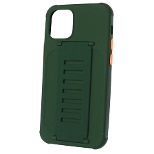Чехол накладка LADDER NANO для APPLE iPhone 12 mini (5.4), силикон, держатель, цвет темно зеленый