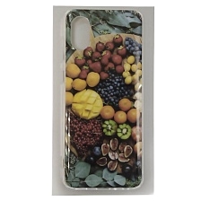 Чехол накладка для SAMSUNG Galaxy A03 Core (SM-A032F), силикон, рисунок фрукты и ягоды