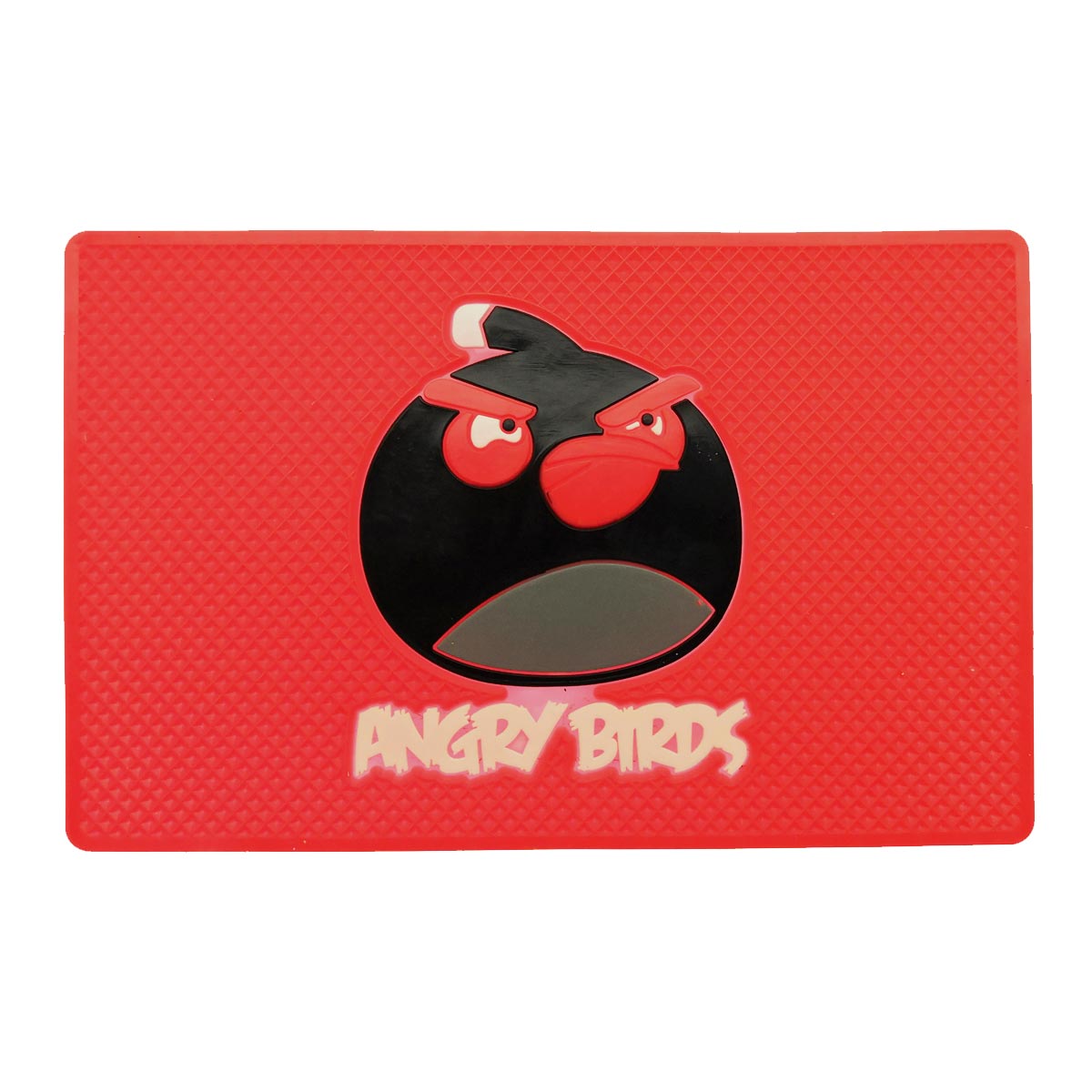Коврик автомобильный для телефонов, силикон, рисунок Angry Birds, цвет красный