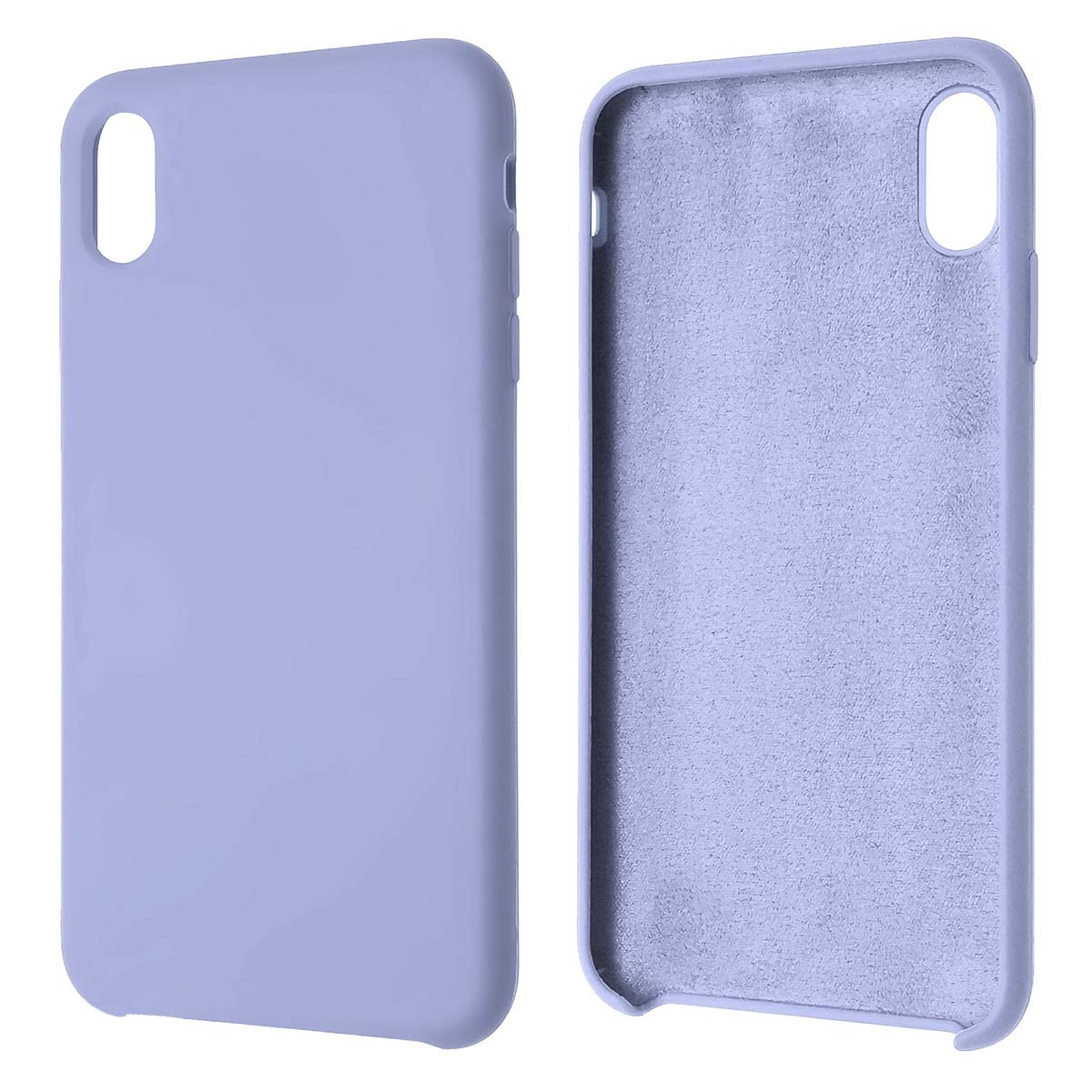 Чехол накладка Silicon Case для APPLE iPhone XS MAX, силикон, бархат, цвет сиреневый