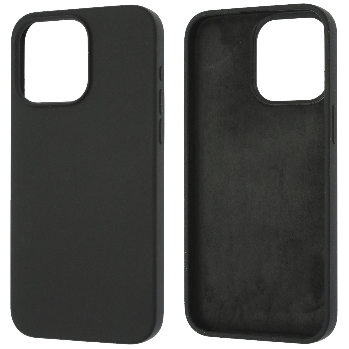 Чехол накладка Silicon Case для APPLE iPhone 15 Pro Max (6.7"), силикон, бархат, цвет черный