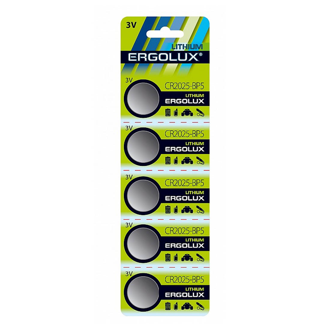 Батарейка ERGOLUX CR2025 BL5 Lithium 3V