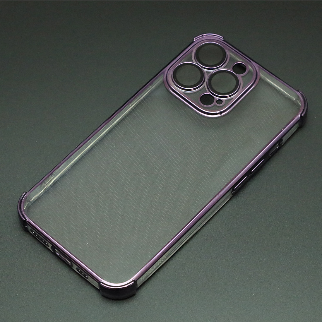 Чехол накладка для APPLE iPhone 13 Pro, силикон, защита камеры, цвет окантовки фиолетовый Чехол накладка для APPLE iPhone 13 Pro, силикон, защита камеры, цвет окантовки фиолетовый