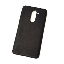Чехол накладка для HUAWEI Honor 6X, силикон, карбон, цвет черный.
