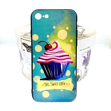Чехол накладка для APPLE iPhone 7, 8, силикон, рисунок Кекс с вишенкой.