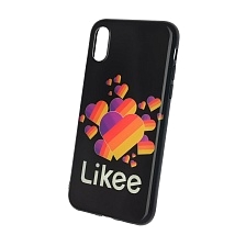 Чехол накладка для APPLE iPhone X, iPhone XS, силикон, рисунок Likee Black.