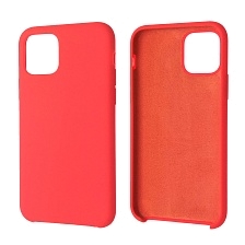Чехол накладка Silicon Case для APPLE iPhone 11 Pro 2019, силикон, бархат, цвет розовато персиковый.