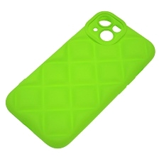 Чехол накладка для APPLE iPhone 14 (6.1"), силикон, 3D ромб, цвет ярко зеленый