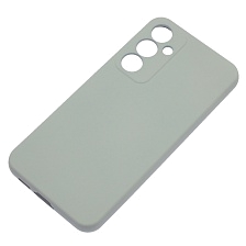 Чехол накладка Silicon Cover для SAMSUNG Galaxy S23 FE, защита камеры, силикон, бархат, цвет серый