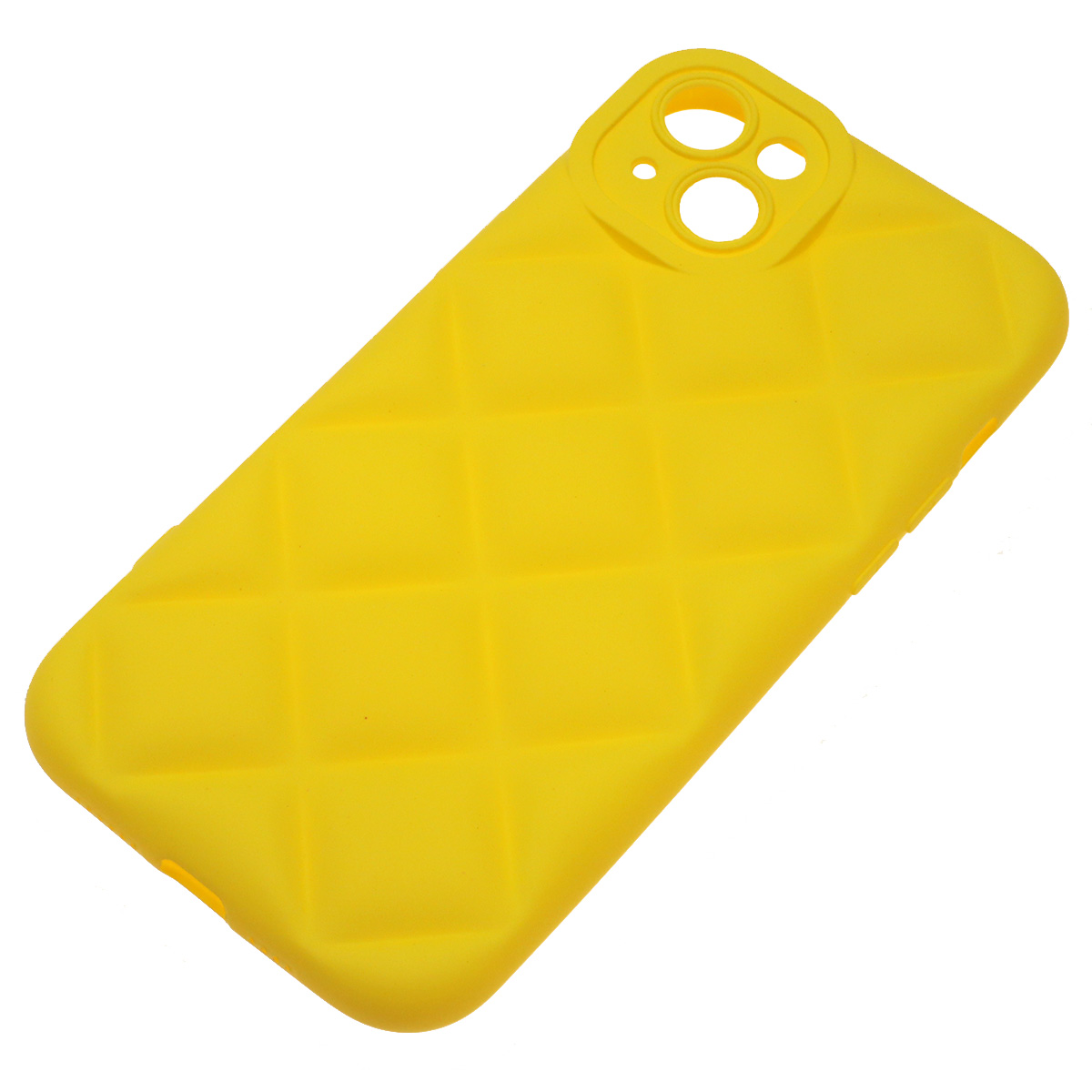Чехол накладка для APPLE iPhone 14 Plus (6.7"), силикон, 3D ромб, цвет желтый