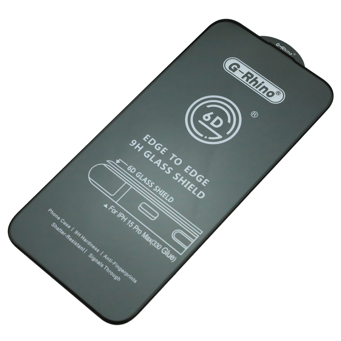 Защитное стекло 6D G-Rhino (330 Glue) для APPLE iPhone 15 Pro Max (6.7"), цвет окантовки черный