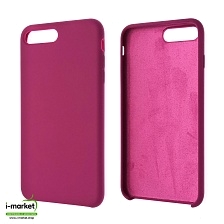 Чехол накладка Silicon Case для APPLE iPhone 7 Plus, iPhone 8 Plus, силикон, бархат, цвет сочный гранат.