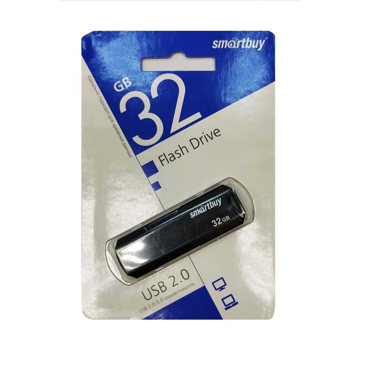 Флешка USB 2.0 32GB SMARTBUY CLUE, цвет черный