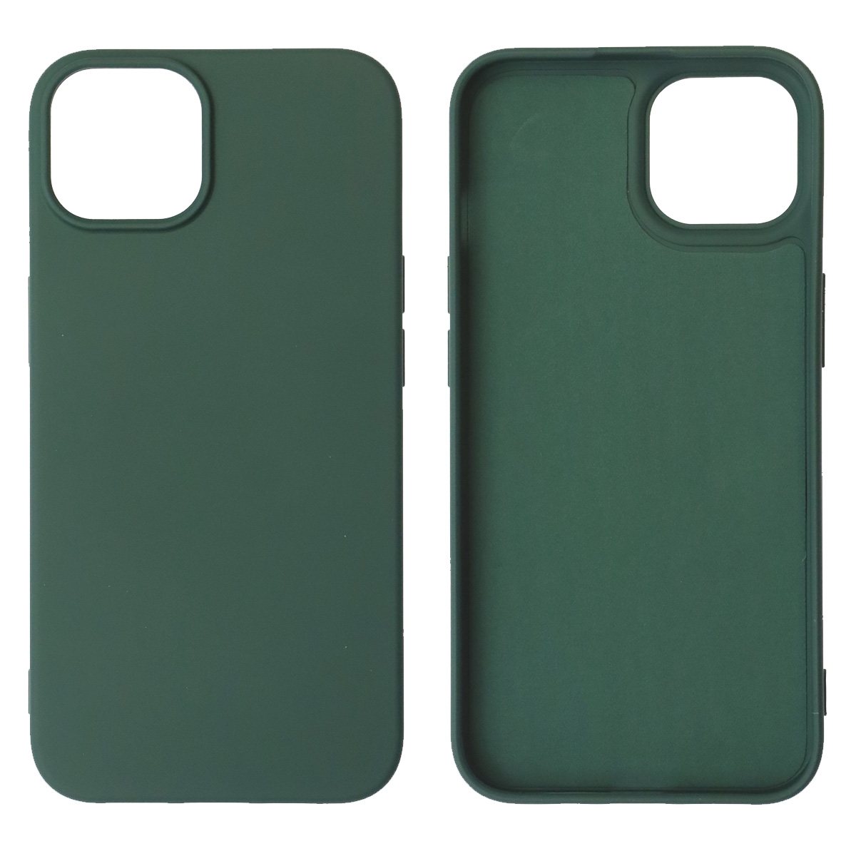 Чехол накладка NANO для iPhone 14, силикон, бархат, цвет темно зеленый